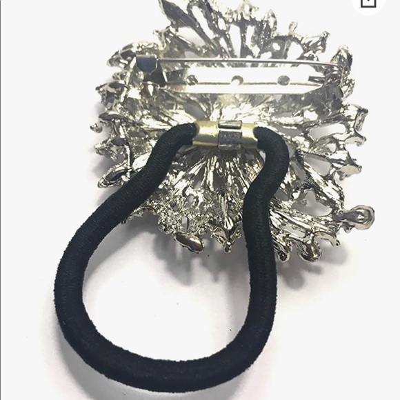 Purple ponytail holder / brooch crystal stones - Picture 2 of 2